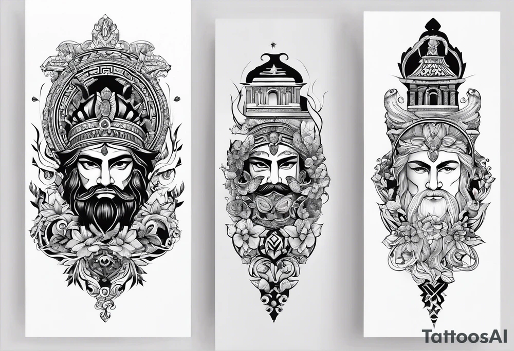 greek inspired water-based tattoo tattoo idea