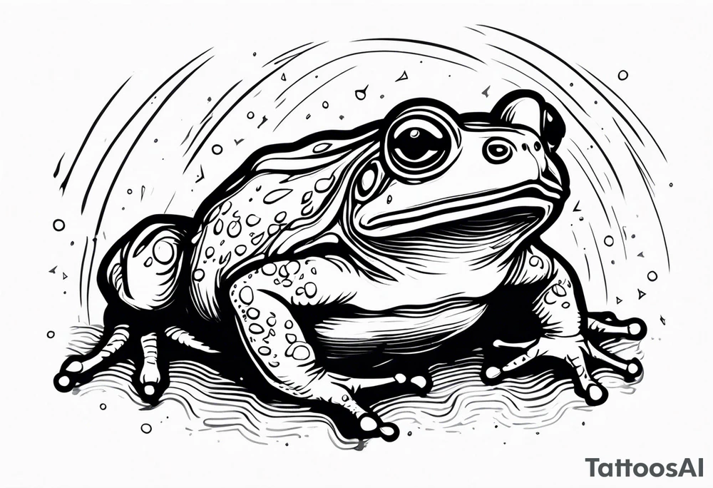 A toad in a thunderstorm tattoo idea