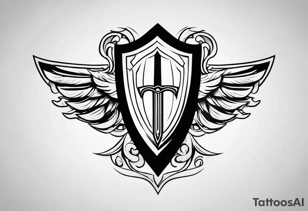 Valhalla shield sword symbol tattoo idea