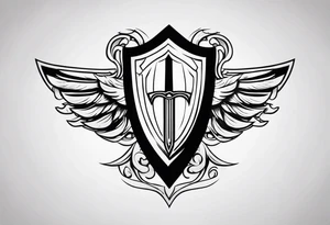 Valhalla shield sword symbol tattoo idea