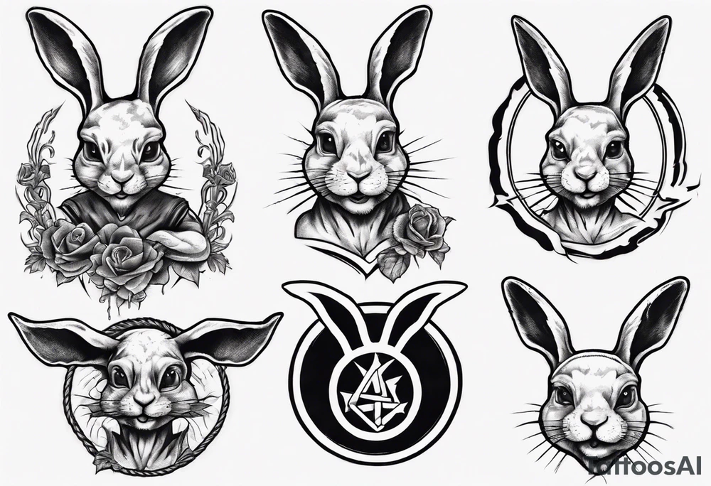 satanic rabbit tattoo idea