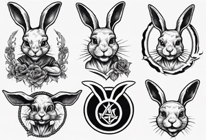 satanic rabbit tattoo idea