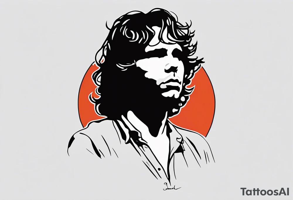 Jim Morrison In the style of ed  hard tattoo idea