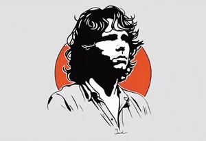 Jim Morrison In the style of ed  hard tattoo idea