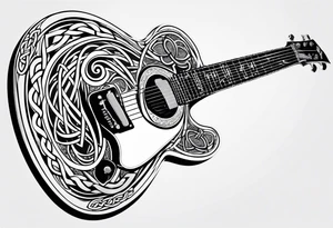 Celtic knot electric guitar on fire tattoo idea
