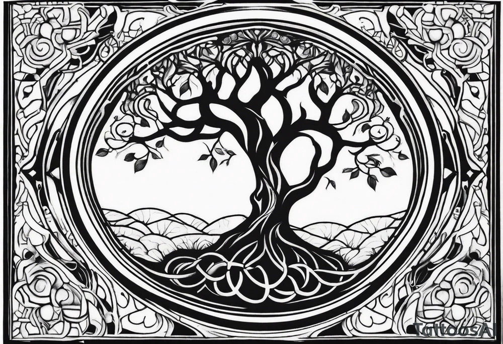 tree of life, symmetrical, chest tattoo tattoo idea