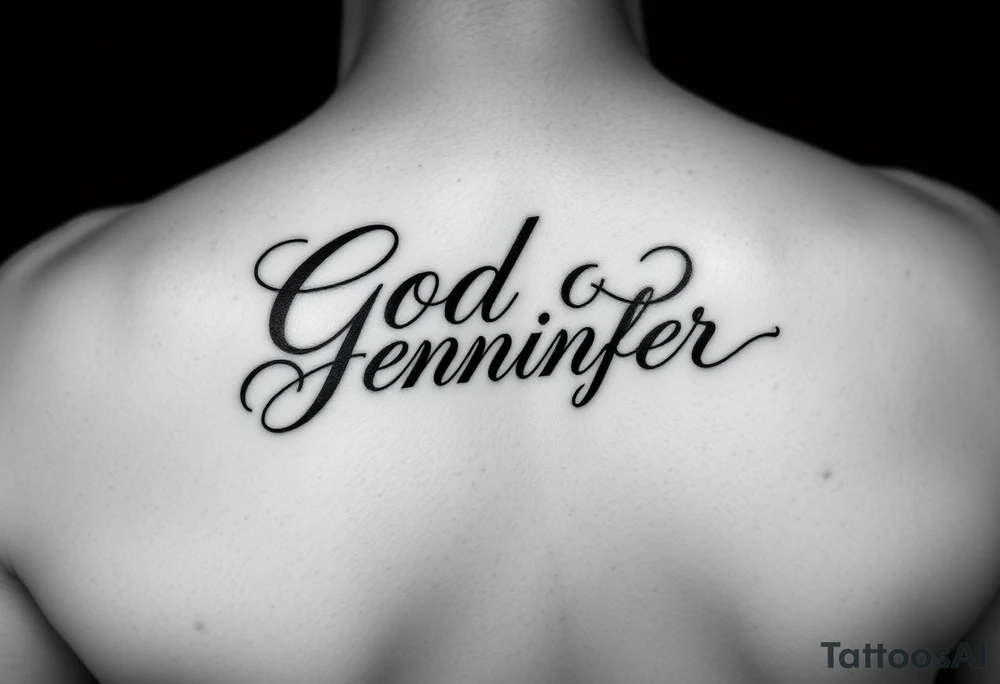 do a username god one with my grandma name Jennifer in cursive with a hear no evil see no speak no evil tattoo idea