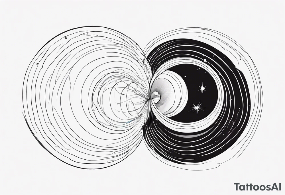Fine line small wormhole tattoo idea