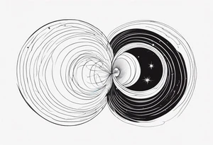 Fine line small wormhole tattoo idea