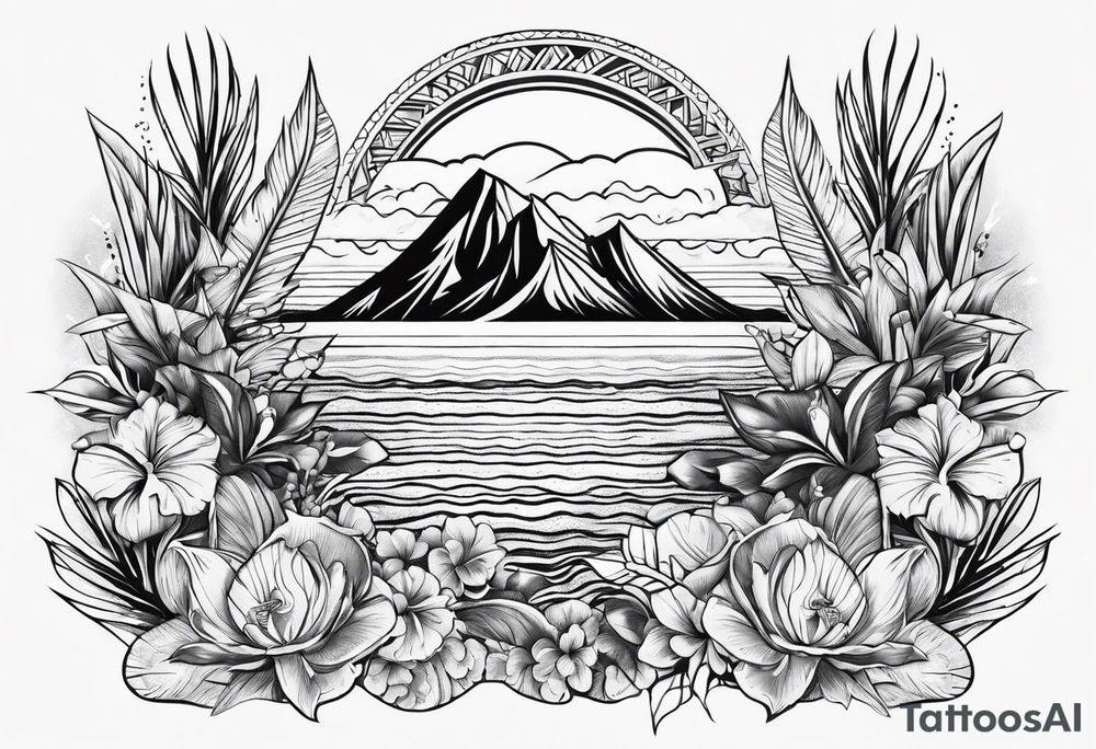 Hawaiian ocean tattoo idea