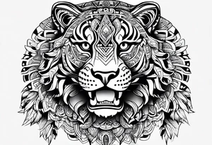 aztec jaguar tribal full body tattoo idea