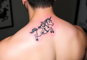 Deadpool riding unicorn tattoo idea