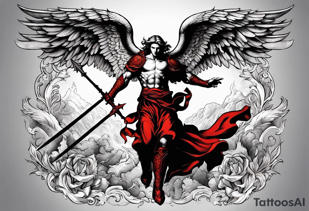 Michael the Archangel defeating the devil tattoo idea