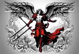 Michael the Archangel defeating the devil tattoo idea