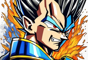 dragonball z vegeta galik gun full color tattoo idea