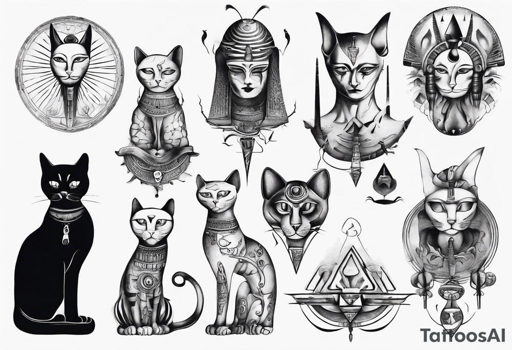 Egypt god cat tattoo idea