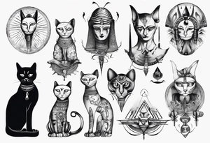 Egypt god cat tattoo idea