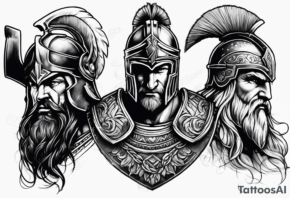 Spartan Warriors & Vikings for back tattoo idea
