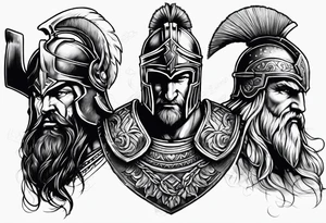 Spartan Warriors & Vikings for back tattoo idea