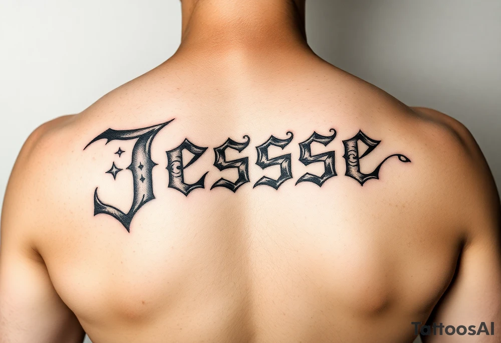 the name Jesse in a golem tattoo idea
