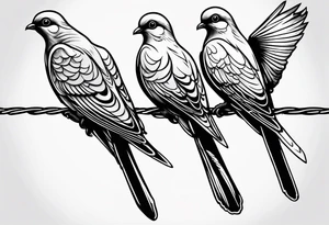 two doves sitting on a wire tattoo idea