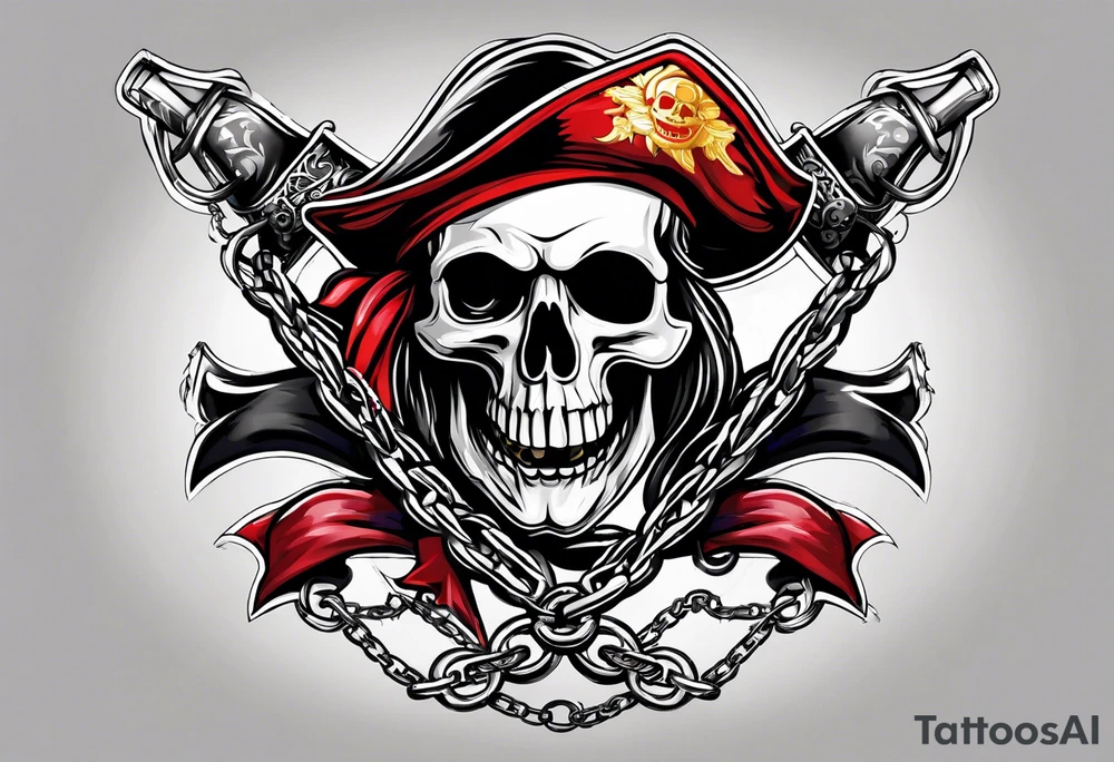 Pirate flags with chains tattoo idea