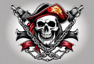 Pirate flags with chains tattoo idea