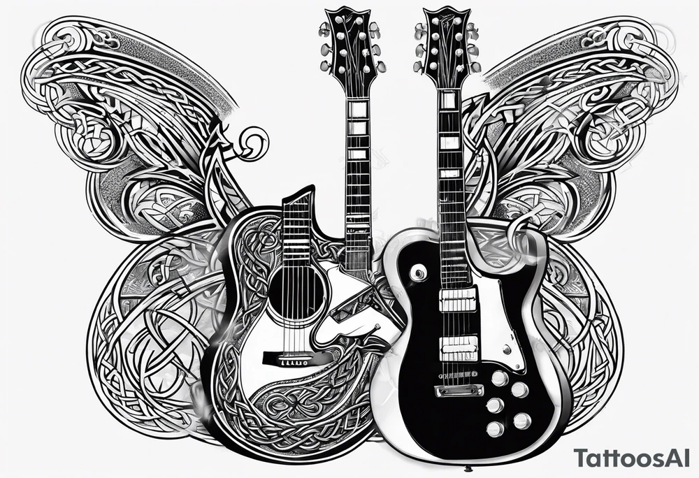 Celtic knot electric guitar tattoo idea