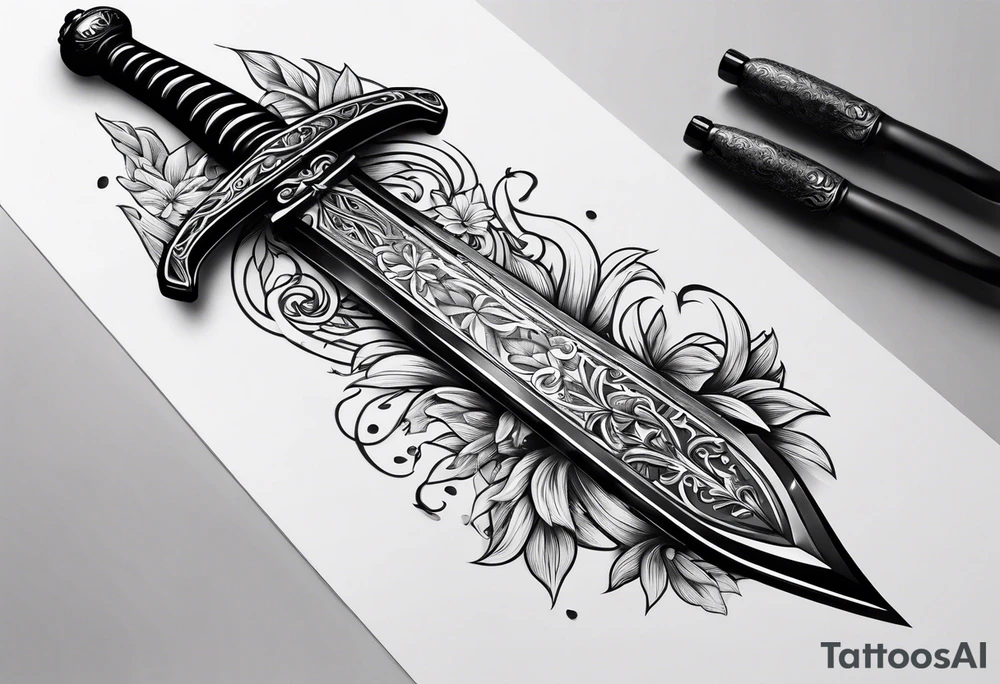 dagger inside shadow cloak tattoo idea
