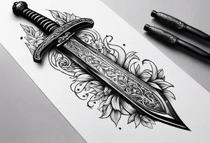 dagger inside shadow cloak tattoo idea