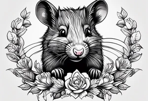 Wood rat, feminine, gentle, beautiful, seen from underneath tattoo idea