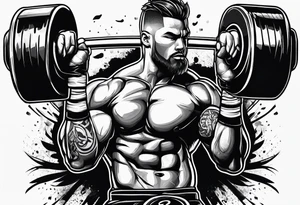 Weight lifting and boxing tattoo idea