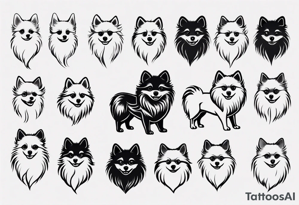 a pomerian dog tattoo idea