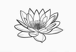 a single simple
 water lily. with the words i love you underneath tattoo idea