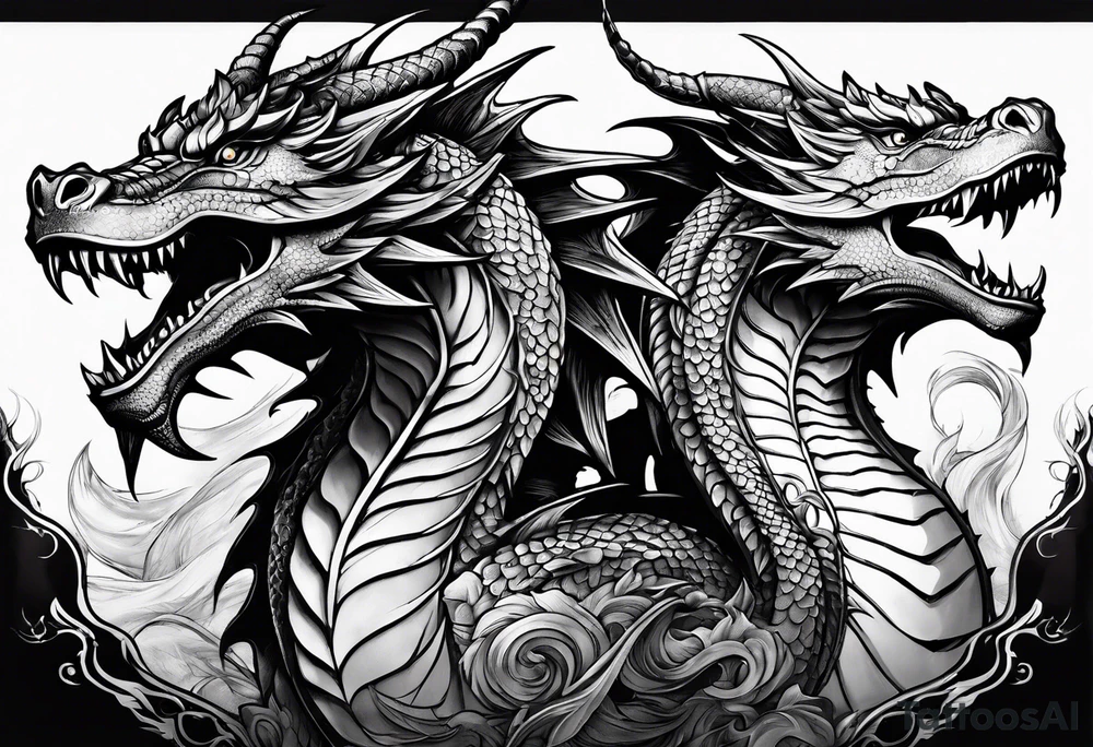 roaring dragons tattoo idea