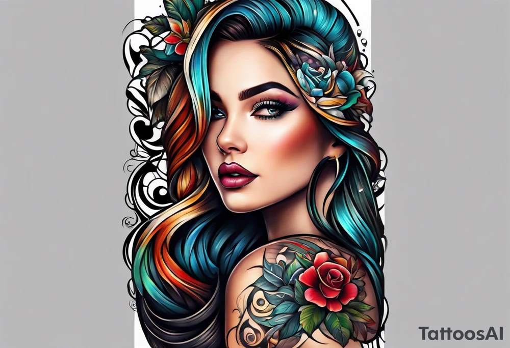 Music inspired tattoo arm sleeve tattoo idea