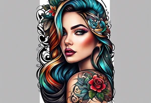 Music inspired tattoo arm sleeve tattoo idea