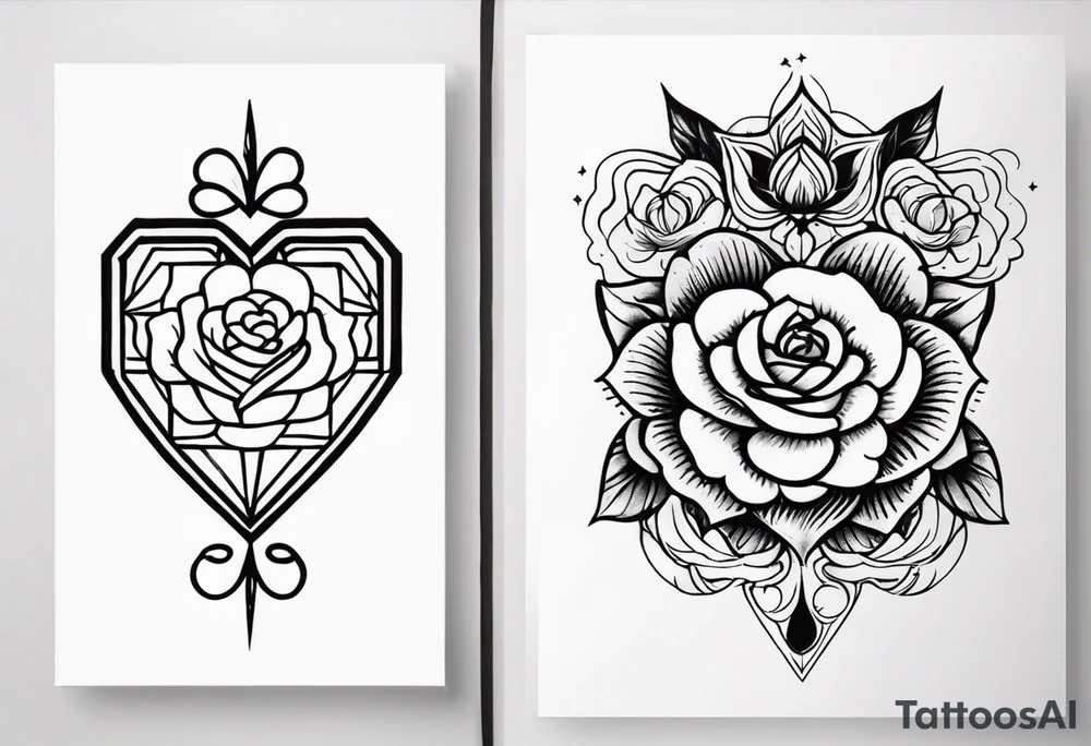 Schwarzes Herz, Stacheldraht, Leuchtturm zwei Rosen mum and dad tattoo idea