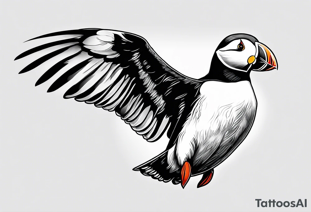 a flying puffin without background (only black and white)
- forarm Tattoo tattoo idea