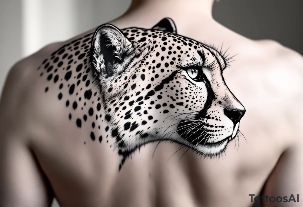 realistic cheetah tattoo idea