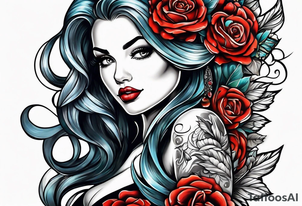 Pinup girl tattoo idea