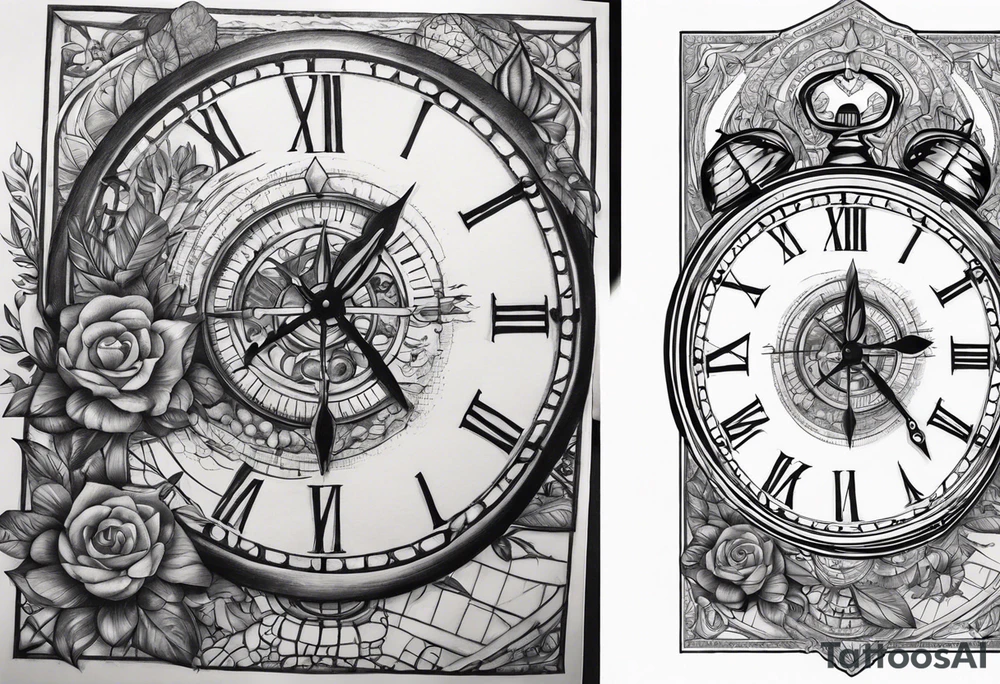 time element in sunset tattoo idea