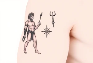 dionysos and apollo standing opposed to each other tattoo idea