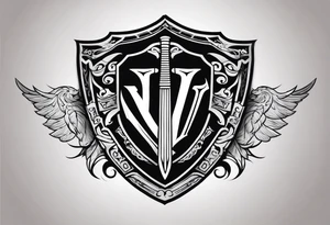 Valhalla shield sword symbol tattoo idea