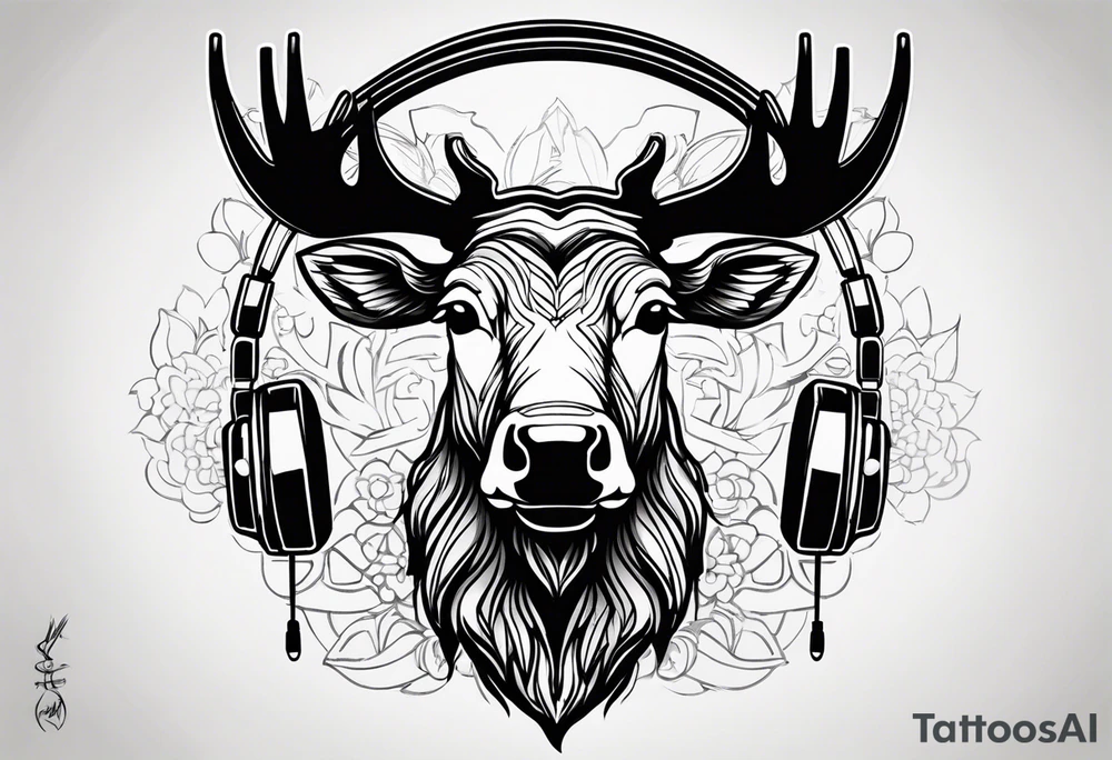 HIP HOP DJ moose tattoo idea