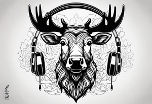 HIP HOP DJ moose tattoo idea