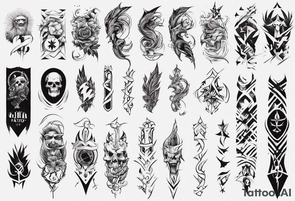 Simple men’s arm sleeve tattoo idea