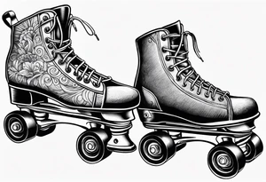 Pair of old school rollerskates tattoo idea