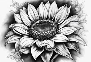 Flower fire an a sunflower tattoo idea