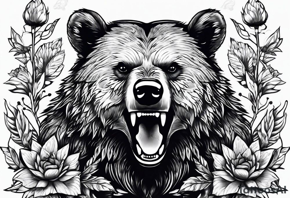 growling bear with a hedgehog between his arms tattoo idea growling bear with a hedgehog between his arms tattoo idea